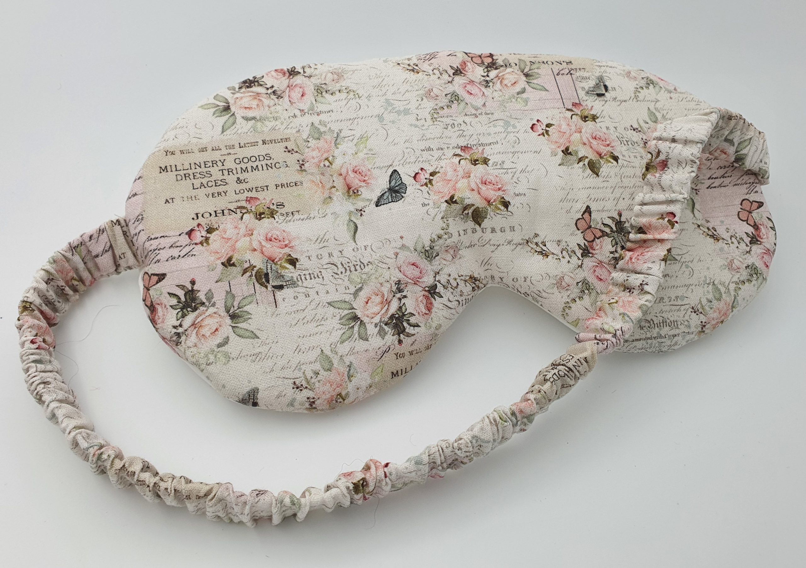 Floral handmade sleep mask by Vanessa May Designs